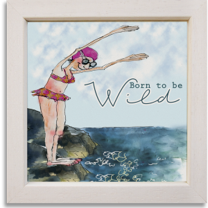 Woman wearing a bikini getting ready to dive into sea